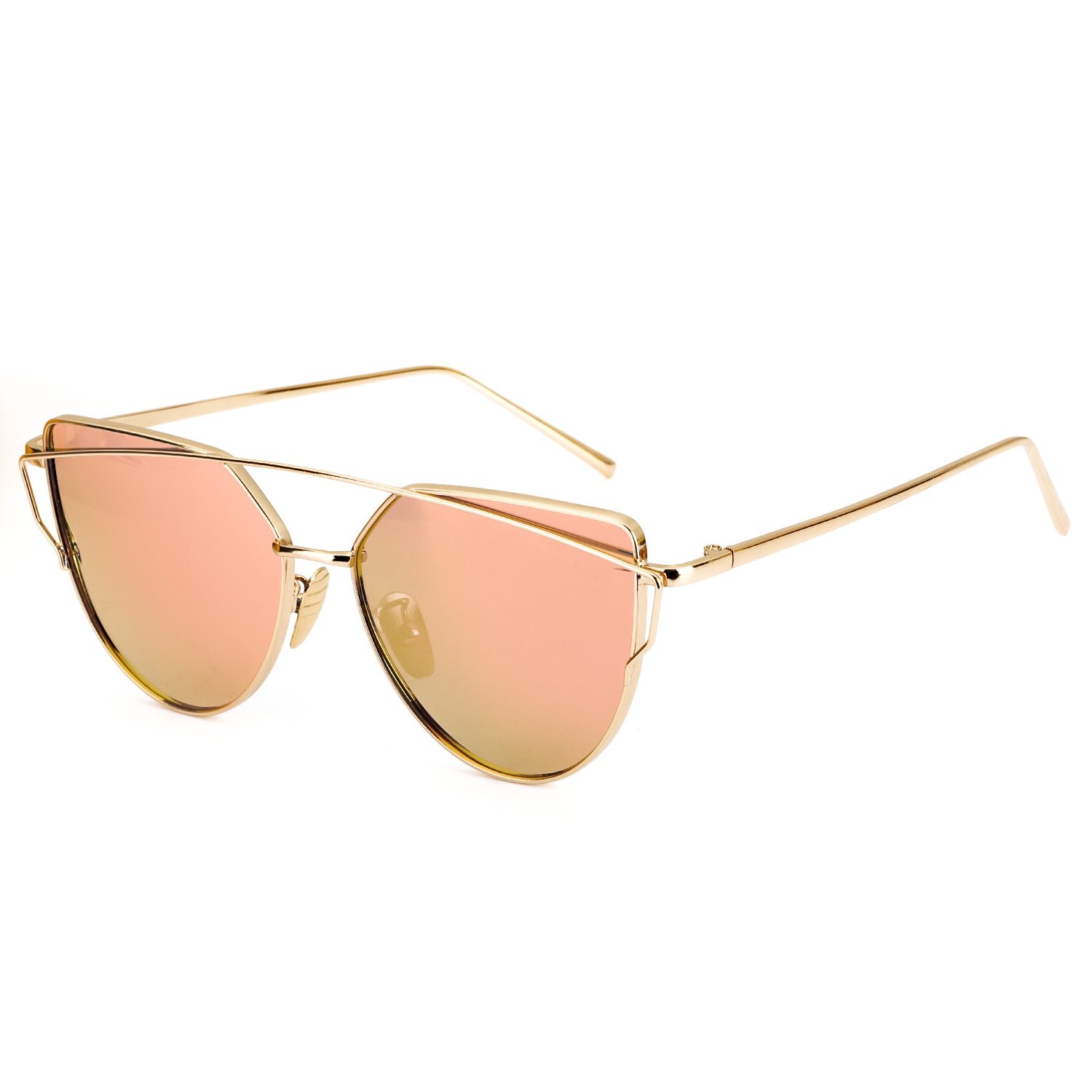 LVIOE Cat Eye Sunglasses for Women Mirrored Lenses - LVIOE