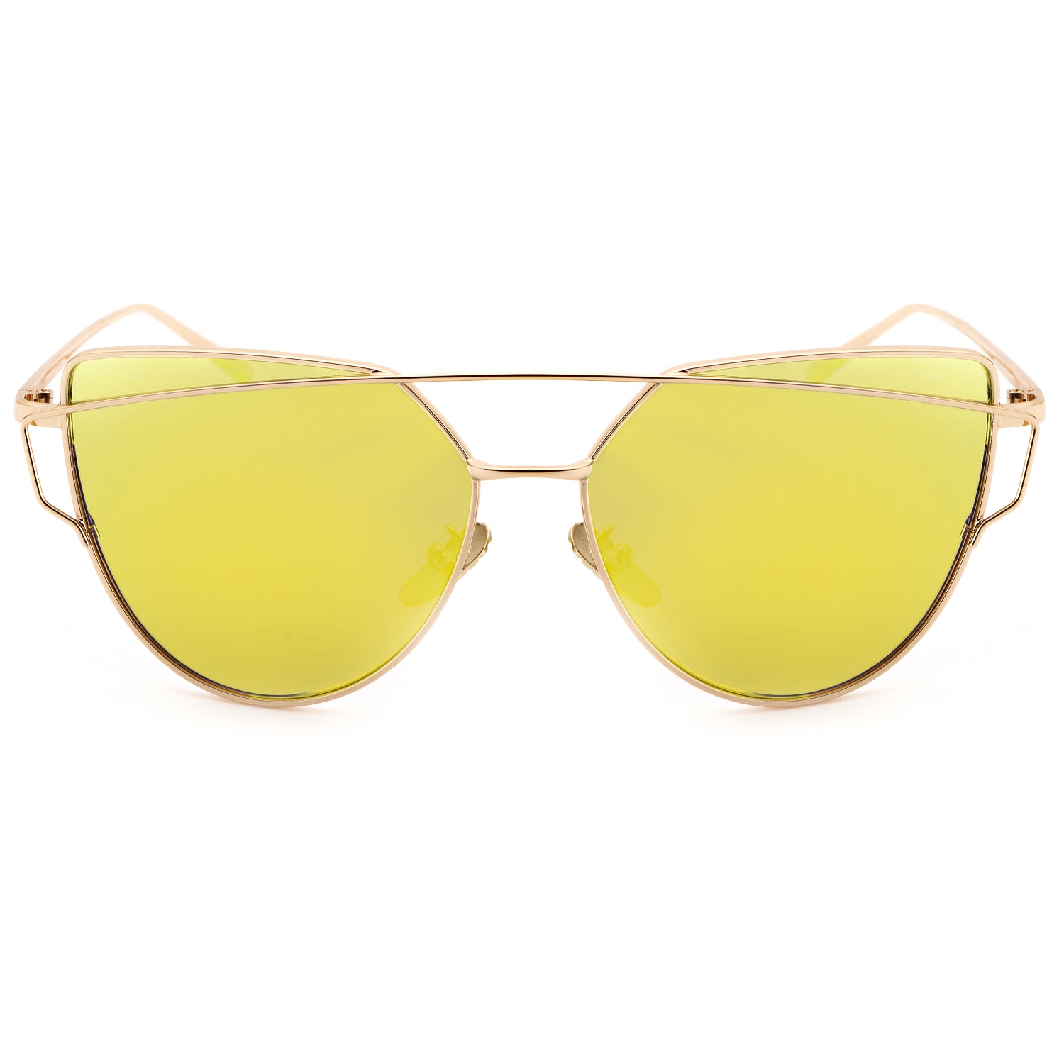 LVIOE Cat Eye Sunglasses for Women Mirrored Lenses - LVIOE