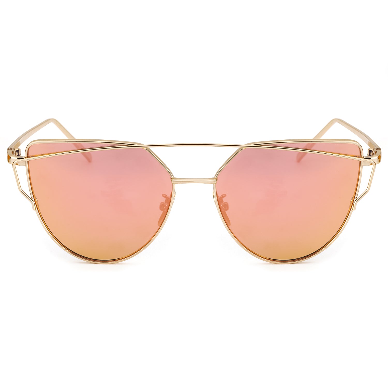 LVIOE Cat Eye Sunglasses for Women Mirrored Lenses - LVIOE