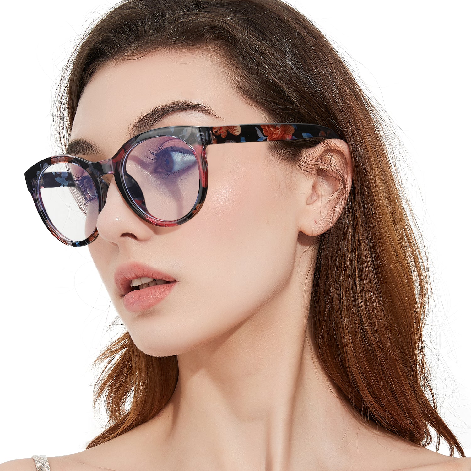 LVIOE Oversized Round Anti Blue Light Blocking Glasses for Women - LVIOE