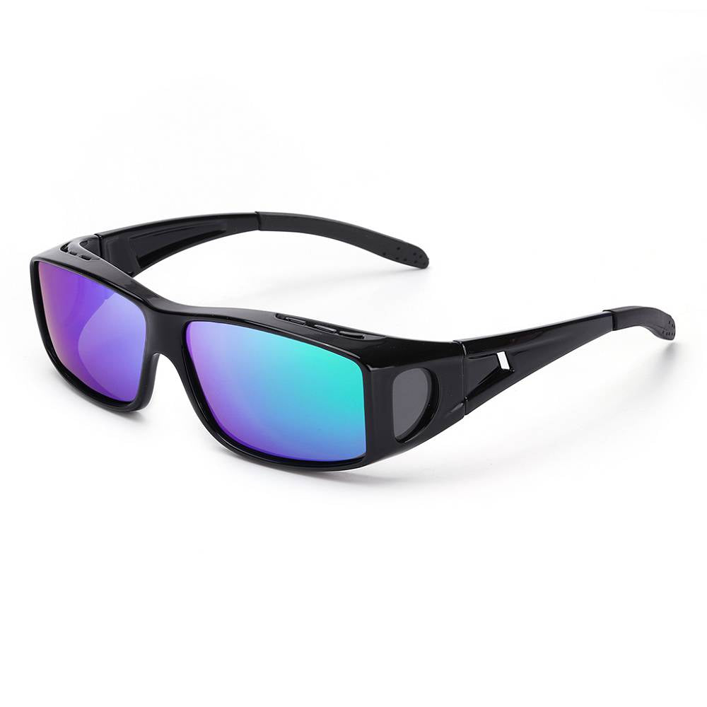 LVIOE Mirrored Fit Over Polarized Driving Sunglasses for Men & Women, Purple