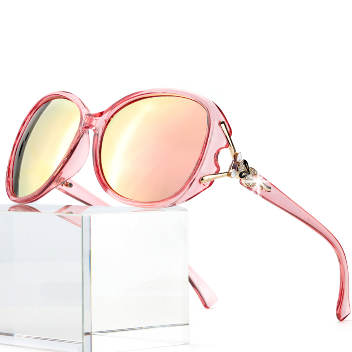 LVIOE Women's Oval Sunglasses, Mirrored Lens - LVIOE